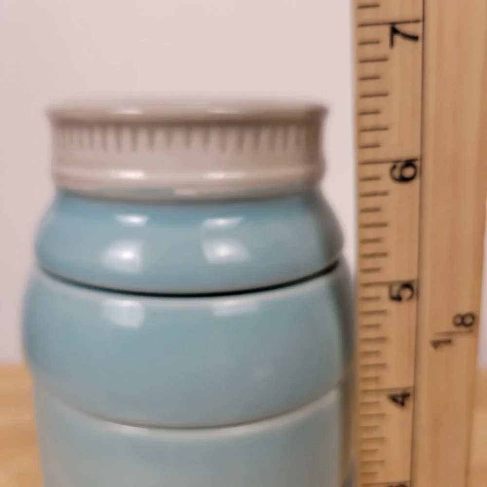 Mason Jar Measuring Cups Blue Stacking Nesting Kitchen Rustic Country Farmhouse
